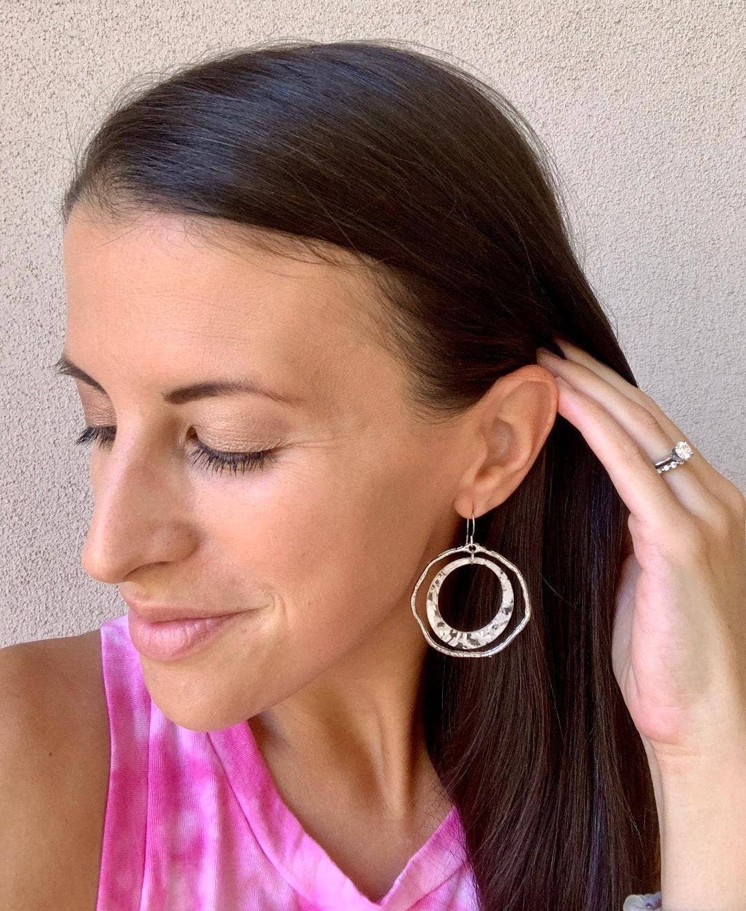 Black and Gold Chandelier Disc Acrylic Earrings