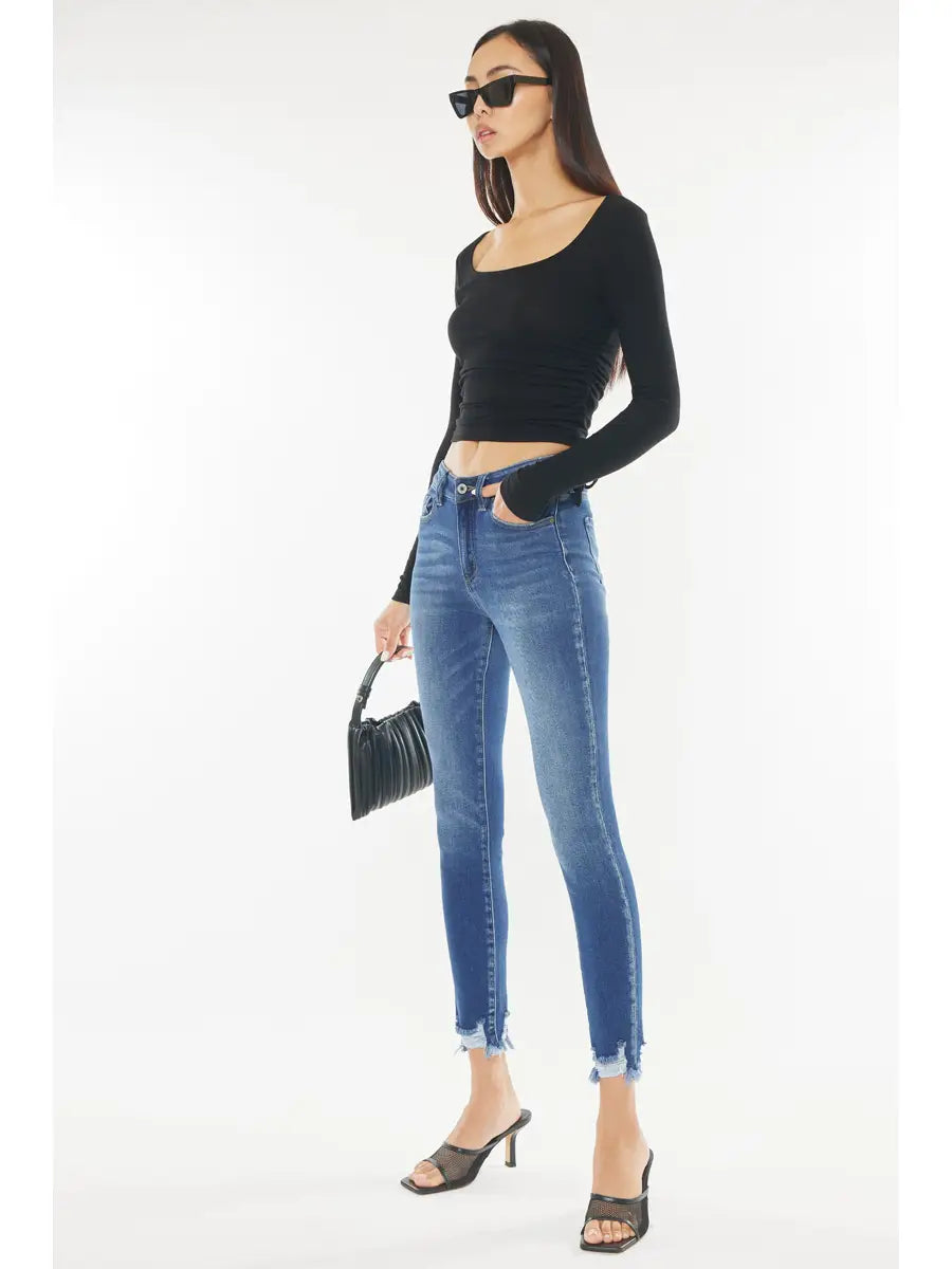 Jamie High Rise Frayed Hem Kancan Jeans