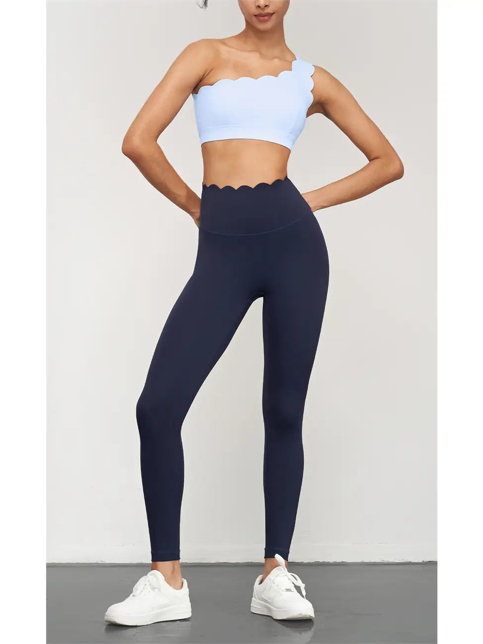 Scalloped High Waist Seamless Leggings
