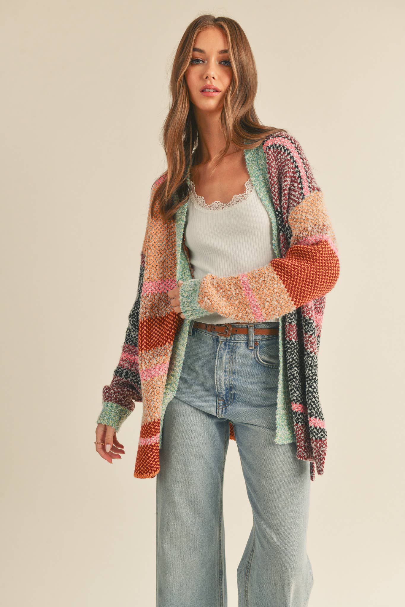 Conley Oversized Color Block Cardigan