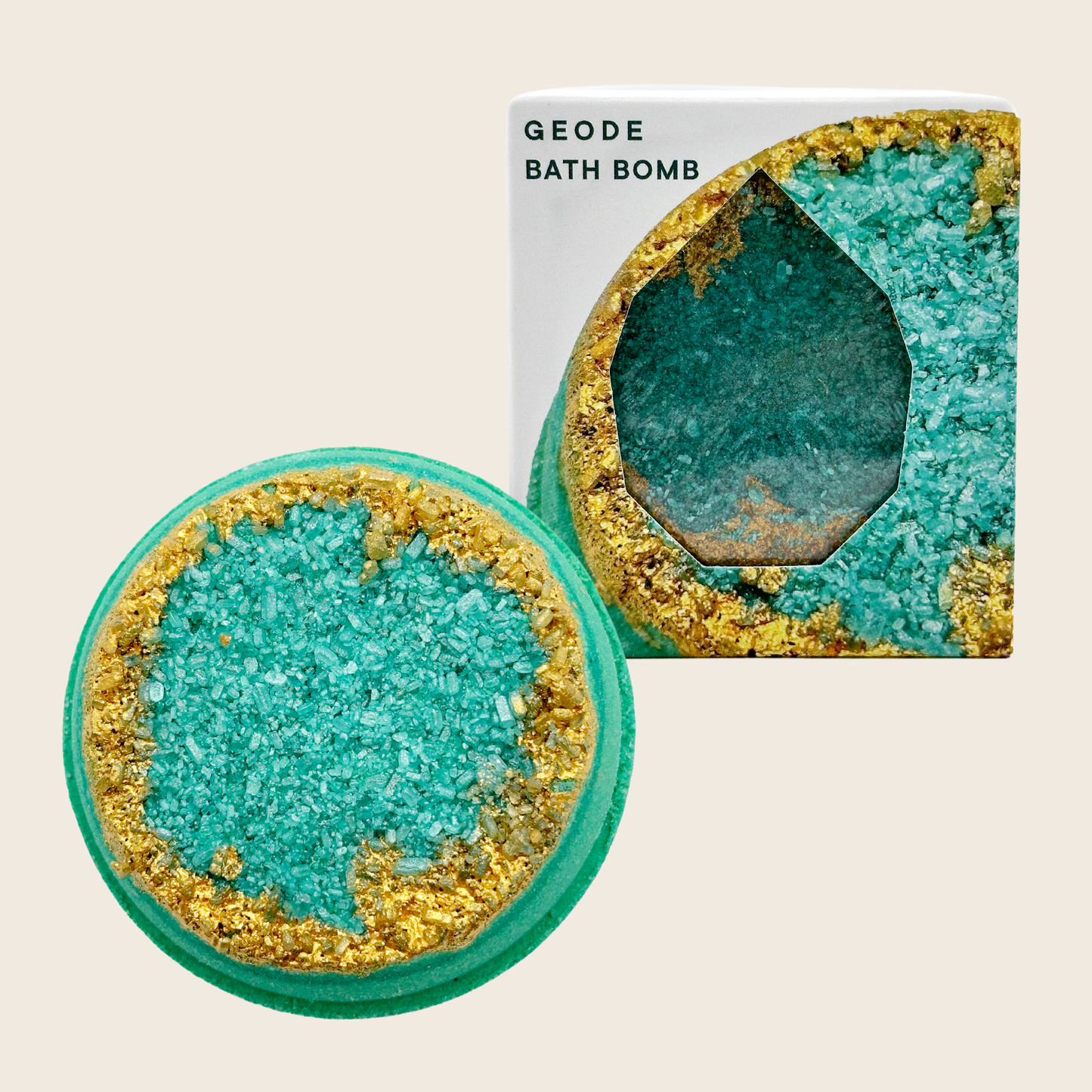 ⭐ Crystal Geode Bath Bomb - Emerald, Green + Gold
