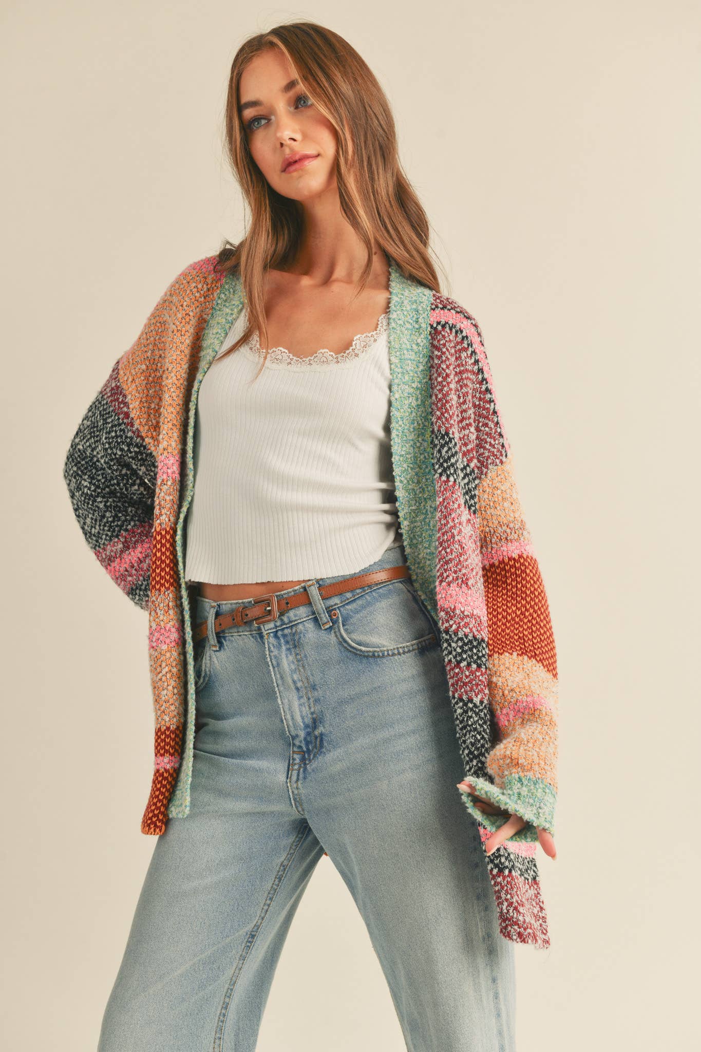Conley Oversized Color Block Cardigan