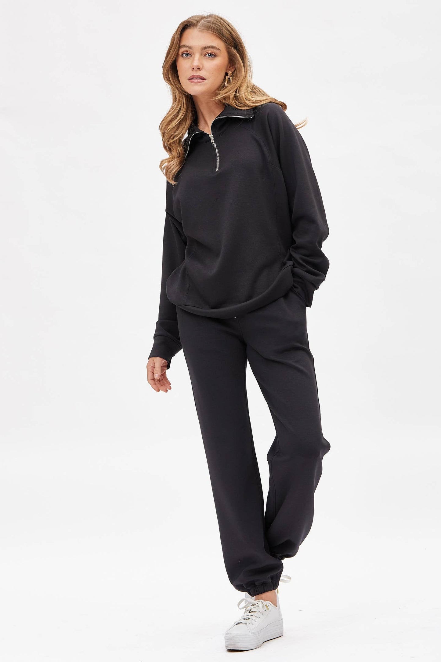 Quarter Zip Pullover + Jogger Set - Multiple Colors