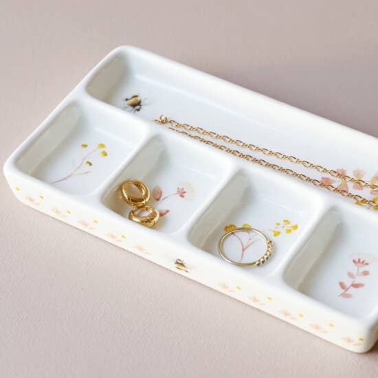 Floral Trinket Tray- Cornflower Blue