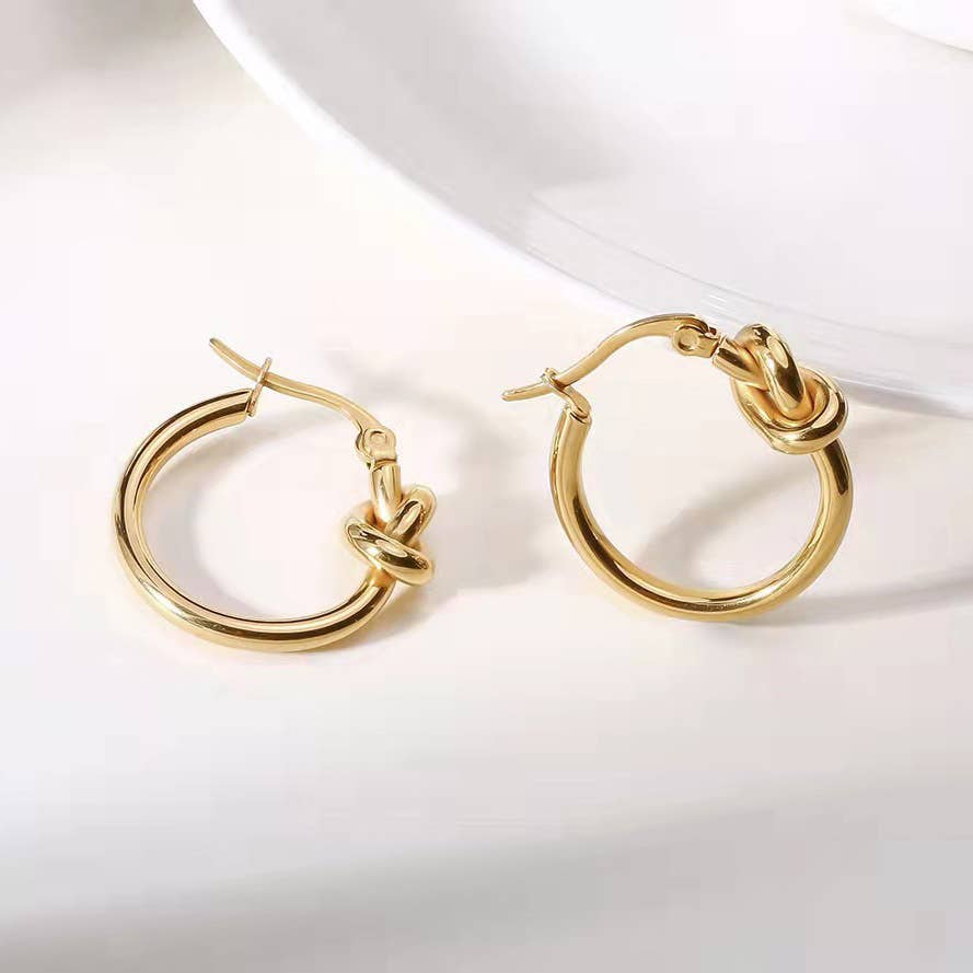 Knot Hoop Earrings - Multiple Colors