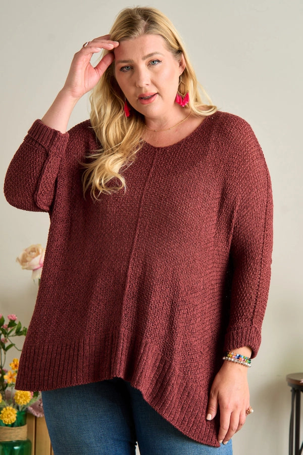 Mia Loose Fit Knitted Sweater- Plus Size - Multiple Colors