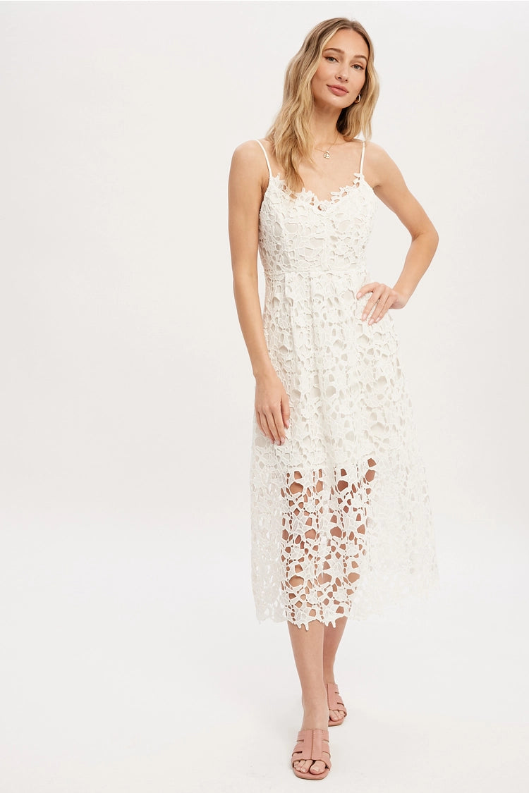 Crochet Lace Midi Dress