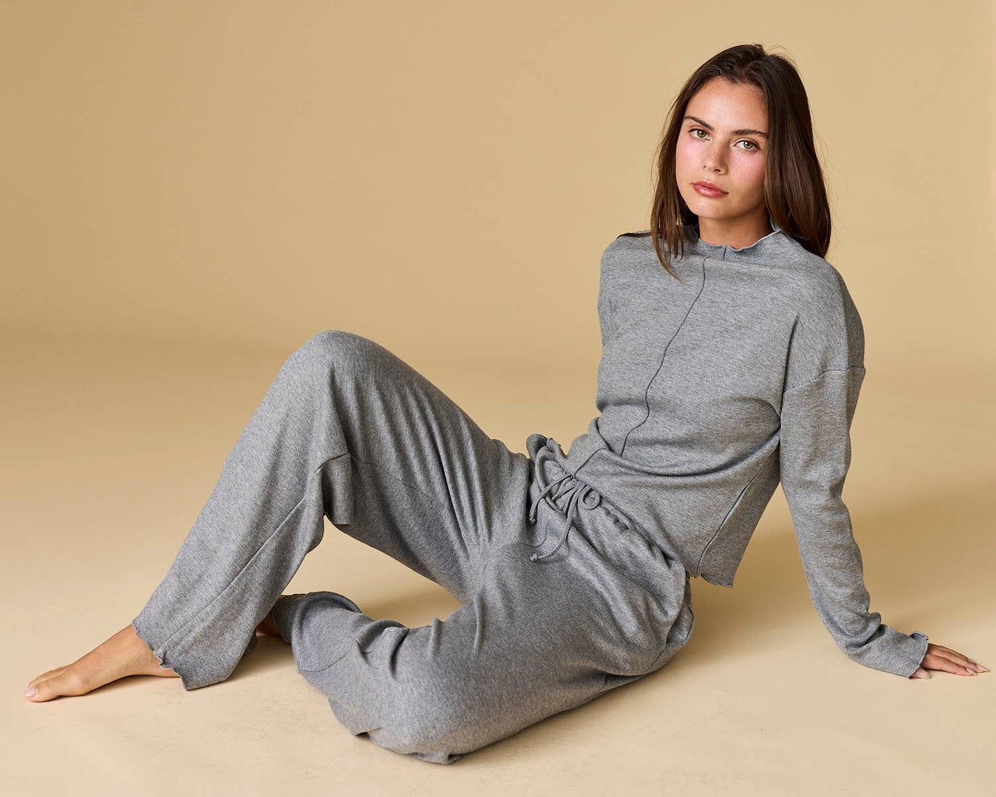 Caden Seam Detailed Knit Top and Pants Set