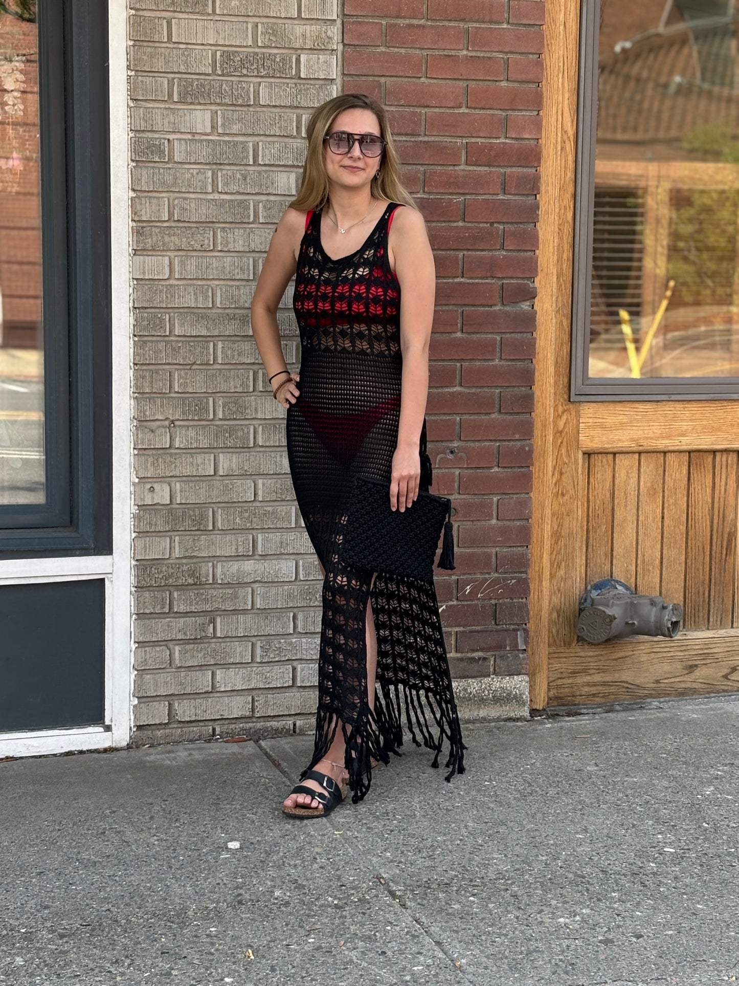 Tassel Knitted Beach Coverup