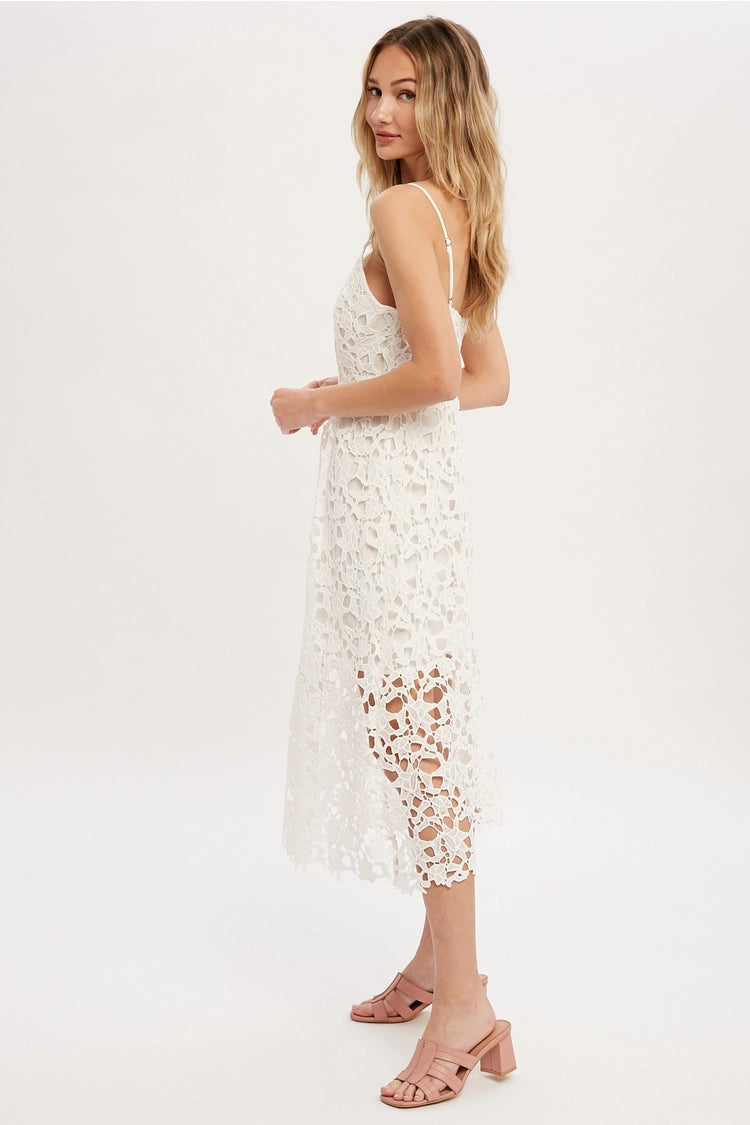 Crochet Lace Midi Dress