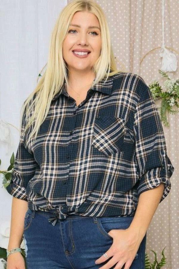 Plus Size Camilla Plaid Flannel - Multiple Colors