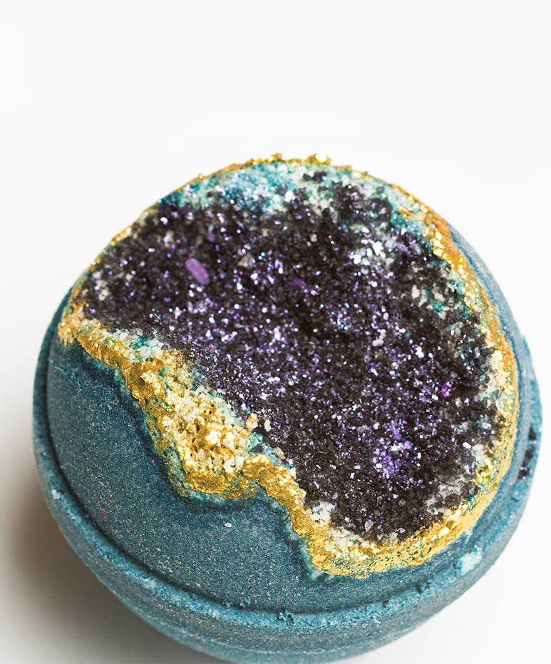 🎄Crystal Geode Bath Bomb - Obsidian, Gold + Black