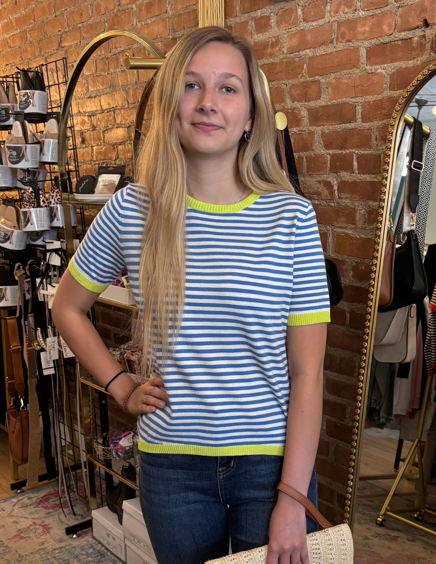 Andi Contrast Striped Top - New Color