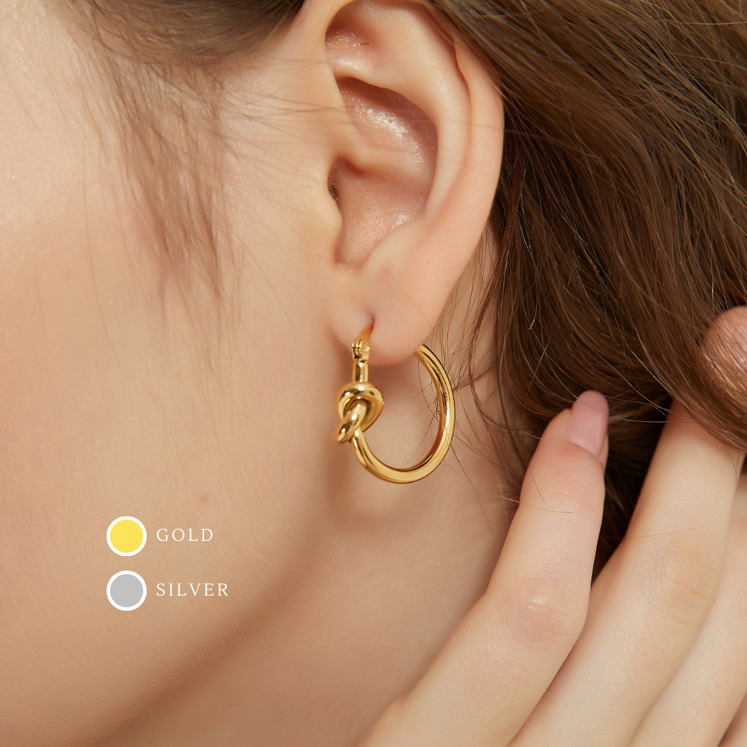 Knot Hoop Earrings - Multiple Colors