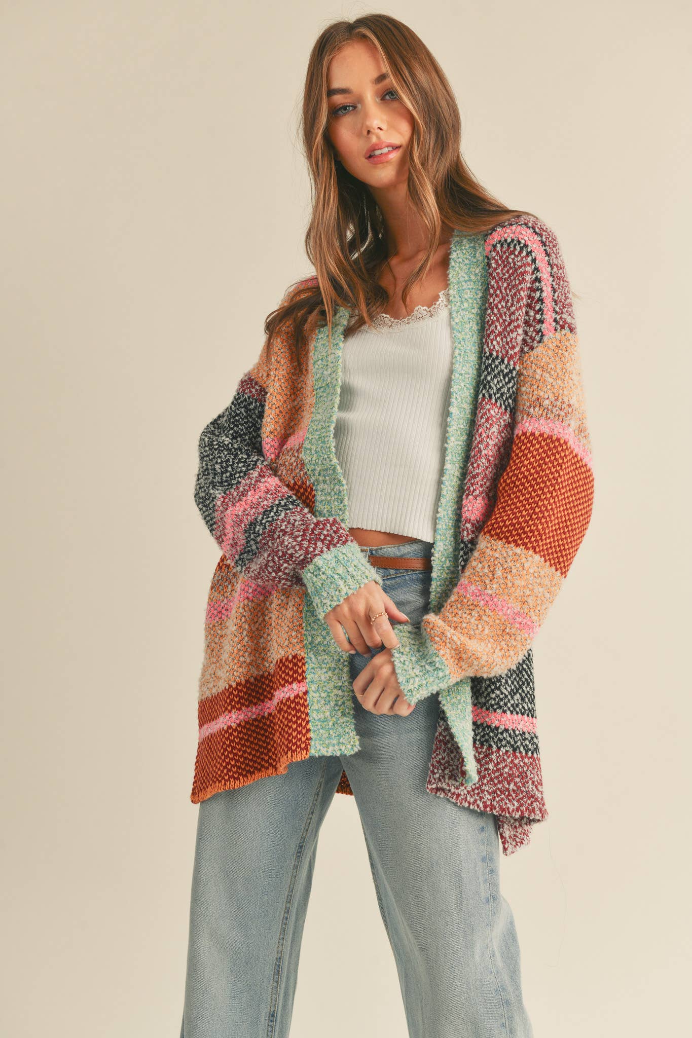 Conley Oversized Color Block Cardigan