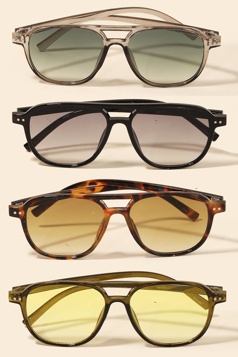 Resin Aviator Frame Sunglasses