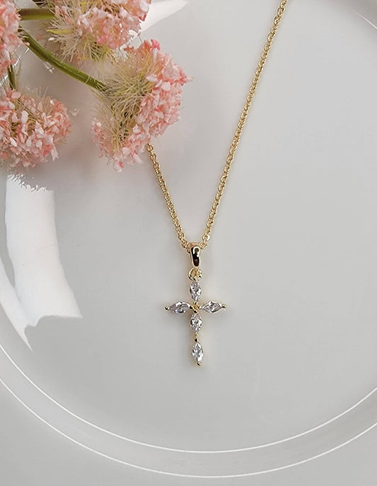 Cz Small Cross Necklace