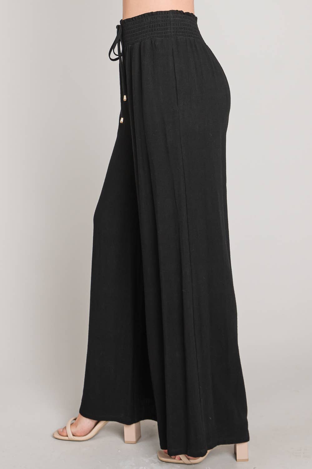 Samara Linen Smocked Waist Wide Leg Pants