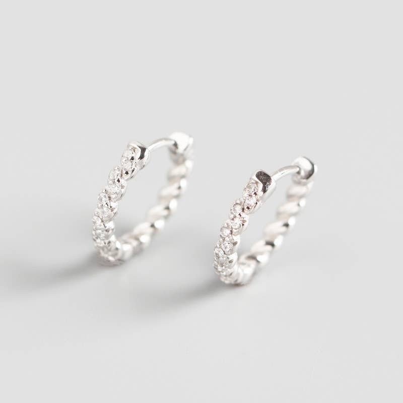 Pavé Hoop Earrings - Multiple Colors