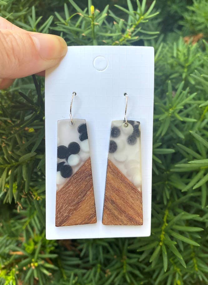 Spotted Wood Earrings