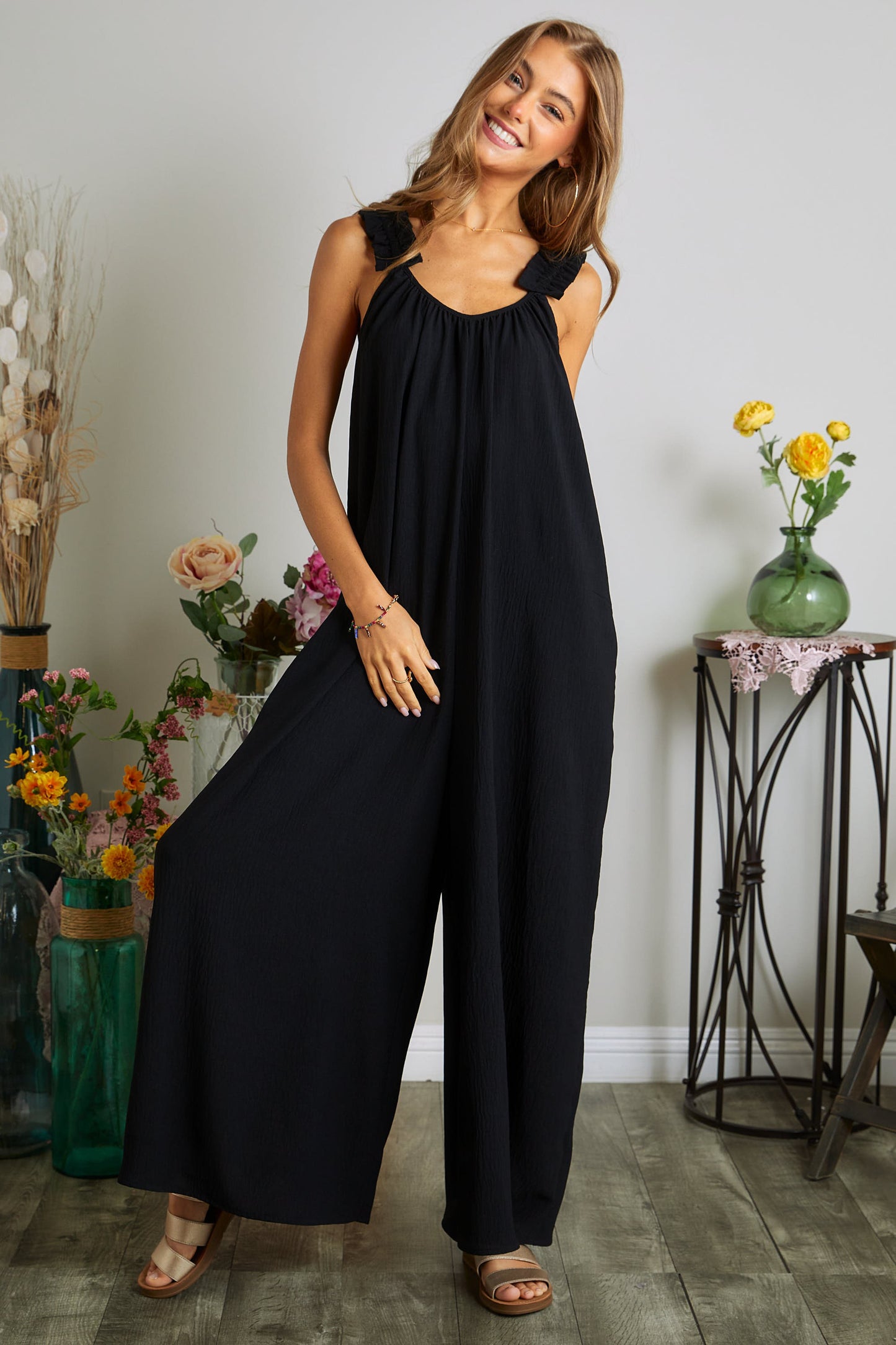 Christine Ruffle Shoulder Jumpsuit