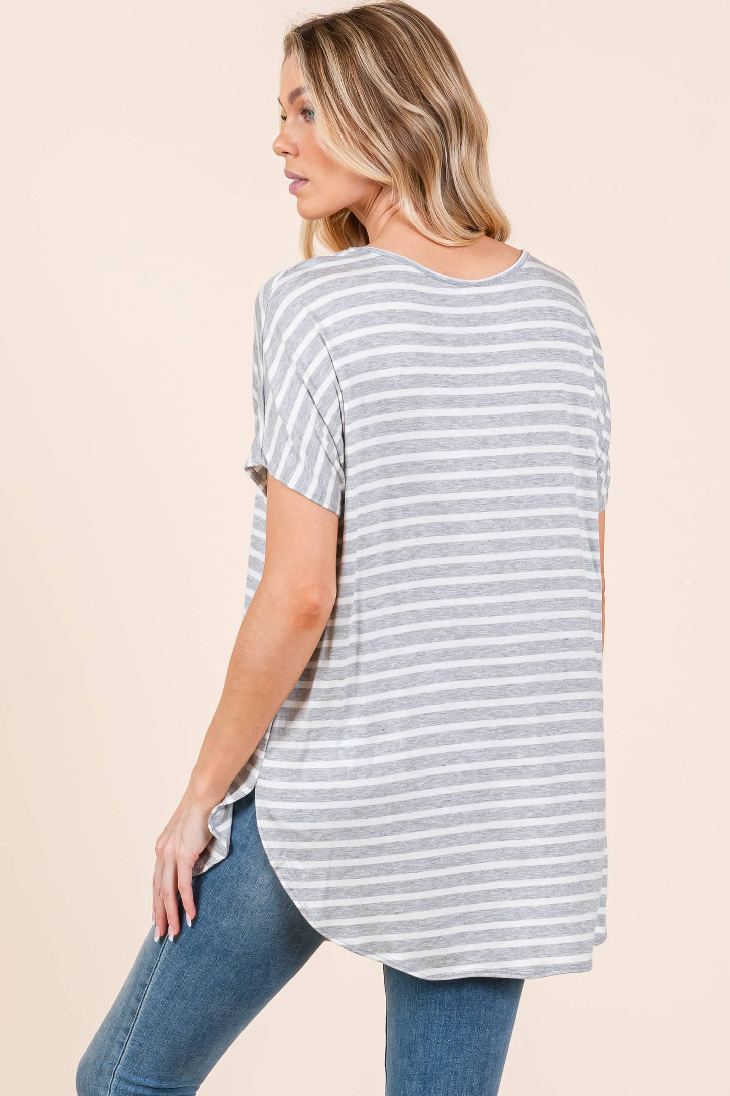 Edie Striped V-neck Tunic S-XL