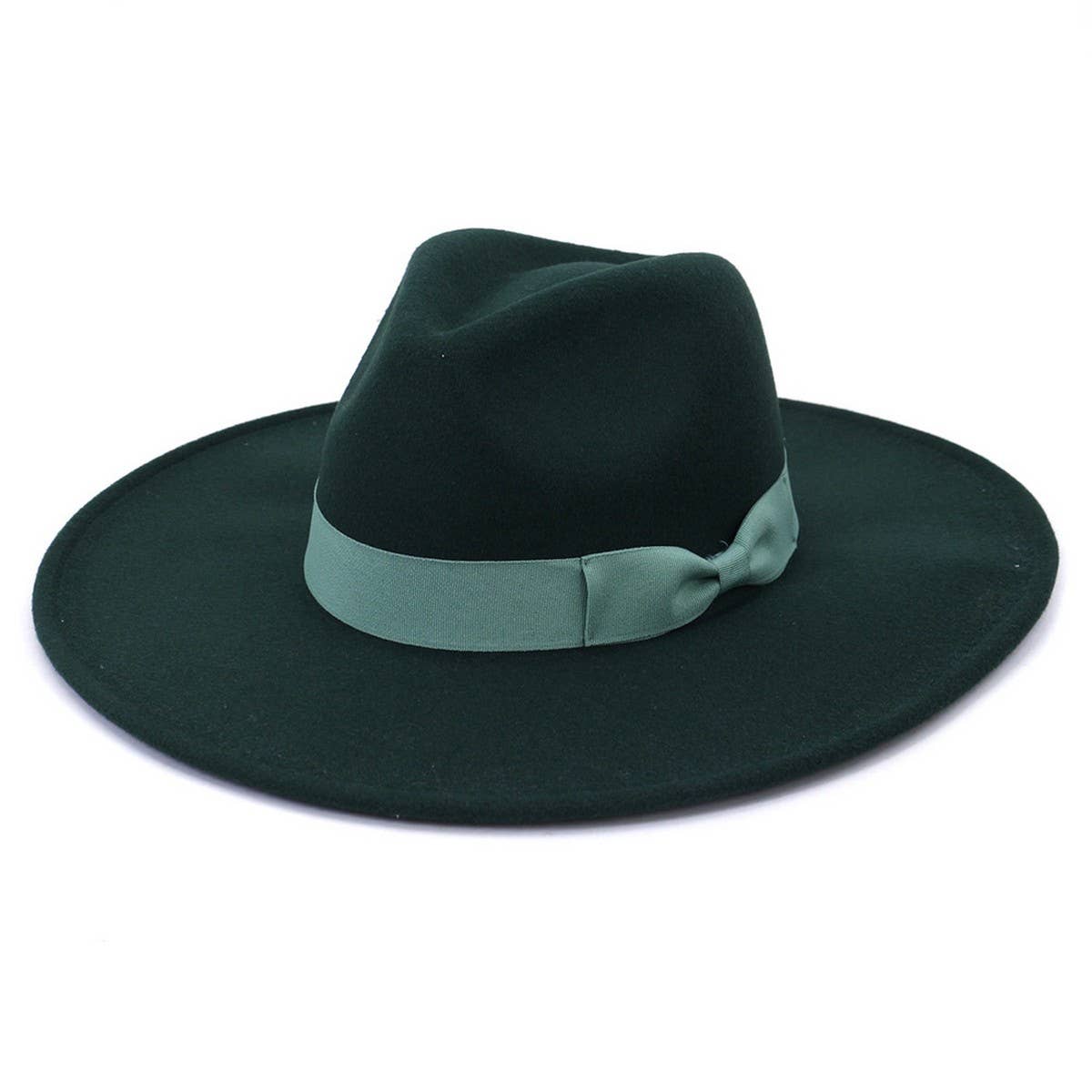 Felt Fedora with Bow Accent - Multiple Colors