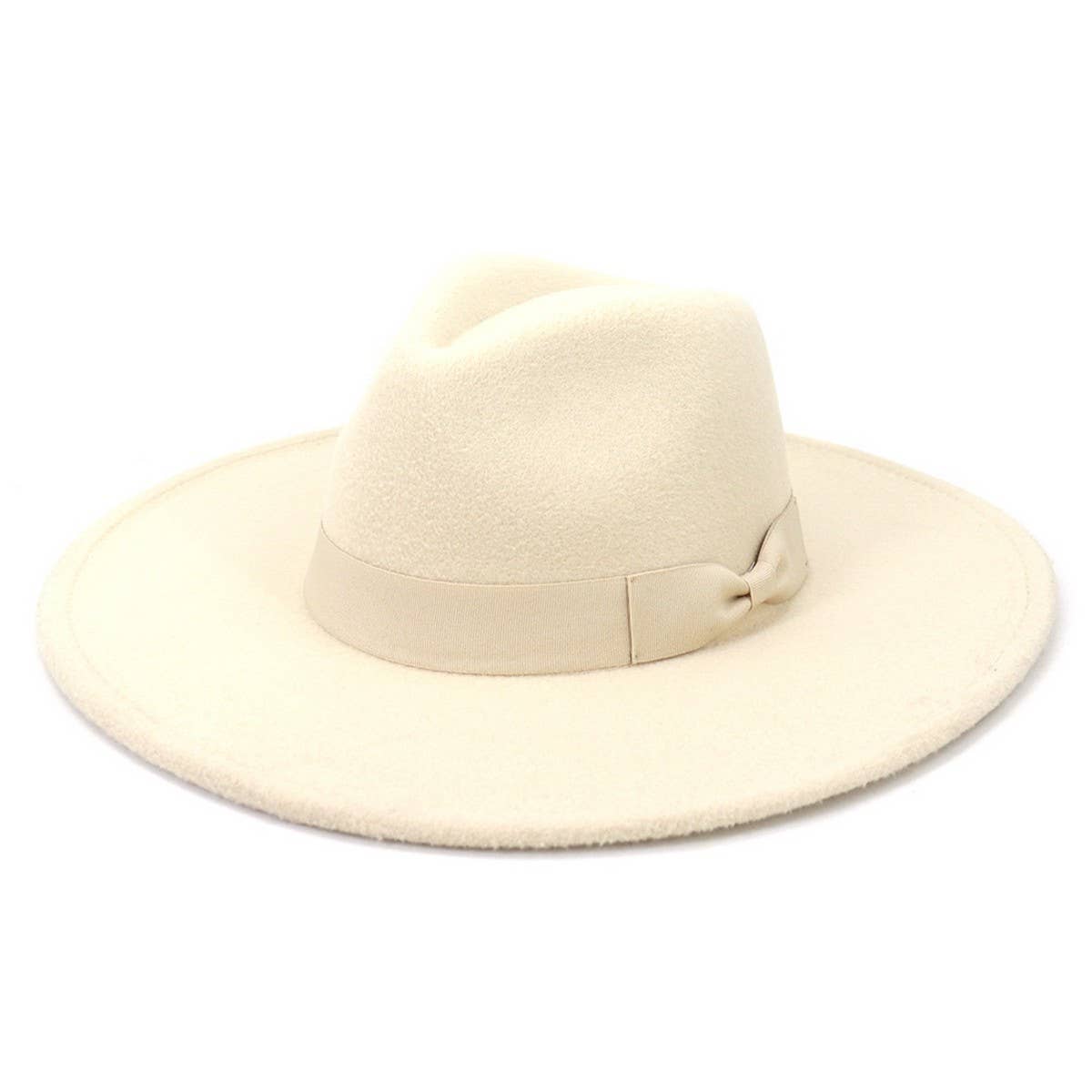 Felt Fedora with Bow Accent - Multiple Colors