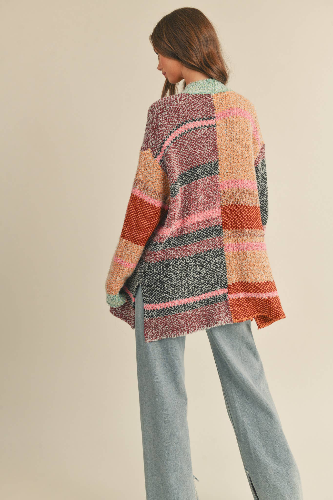 Conley Oversized Color Block Cardigan