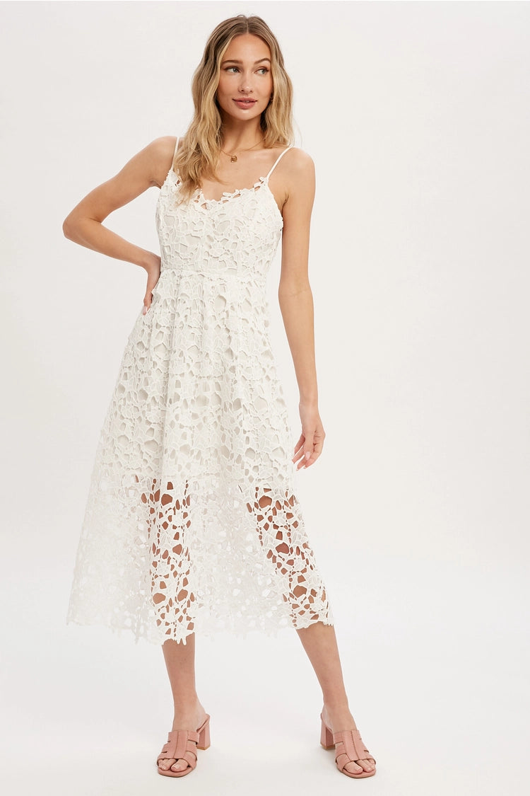 Crochet Lace Midi Dress