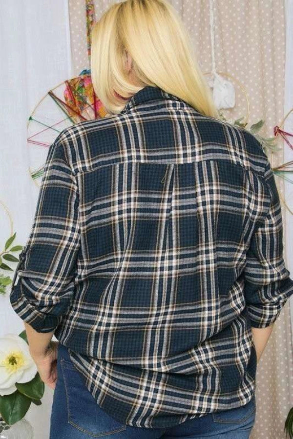 Plus Size Camilla Plaid Flannel - Multiple Colors