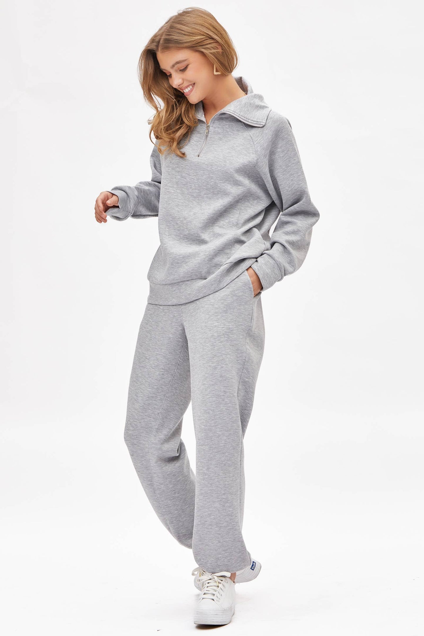Quarter Zip Pullover + Jogger Set - Multiple Colors