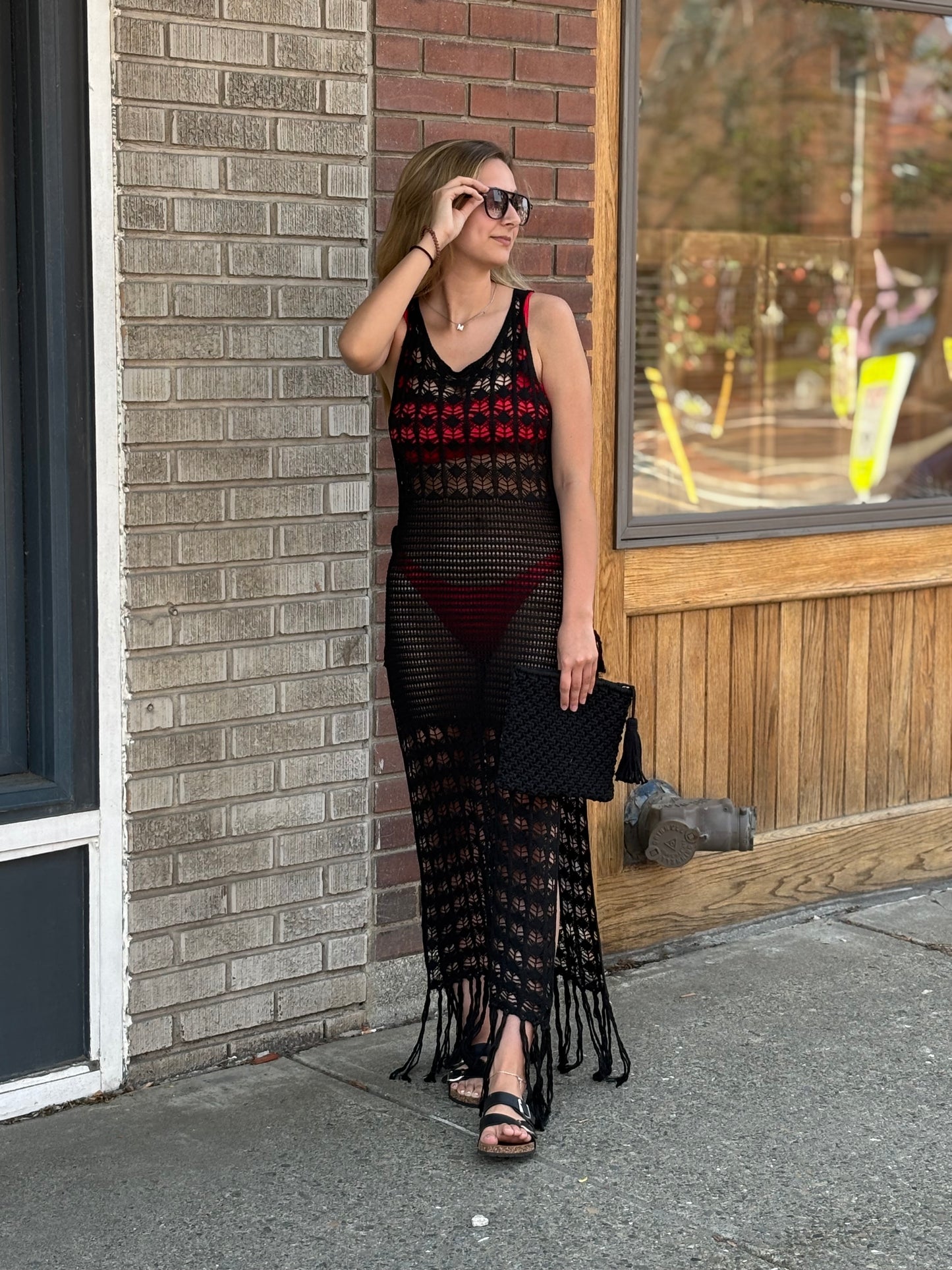 Tassel Knitted Beach Coverup