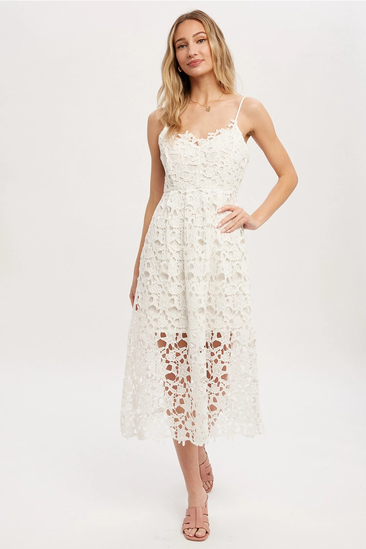 Crochet Lace Midi Dress
