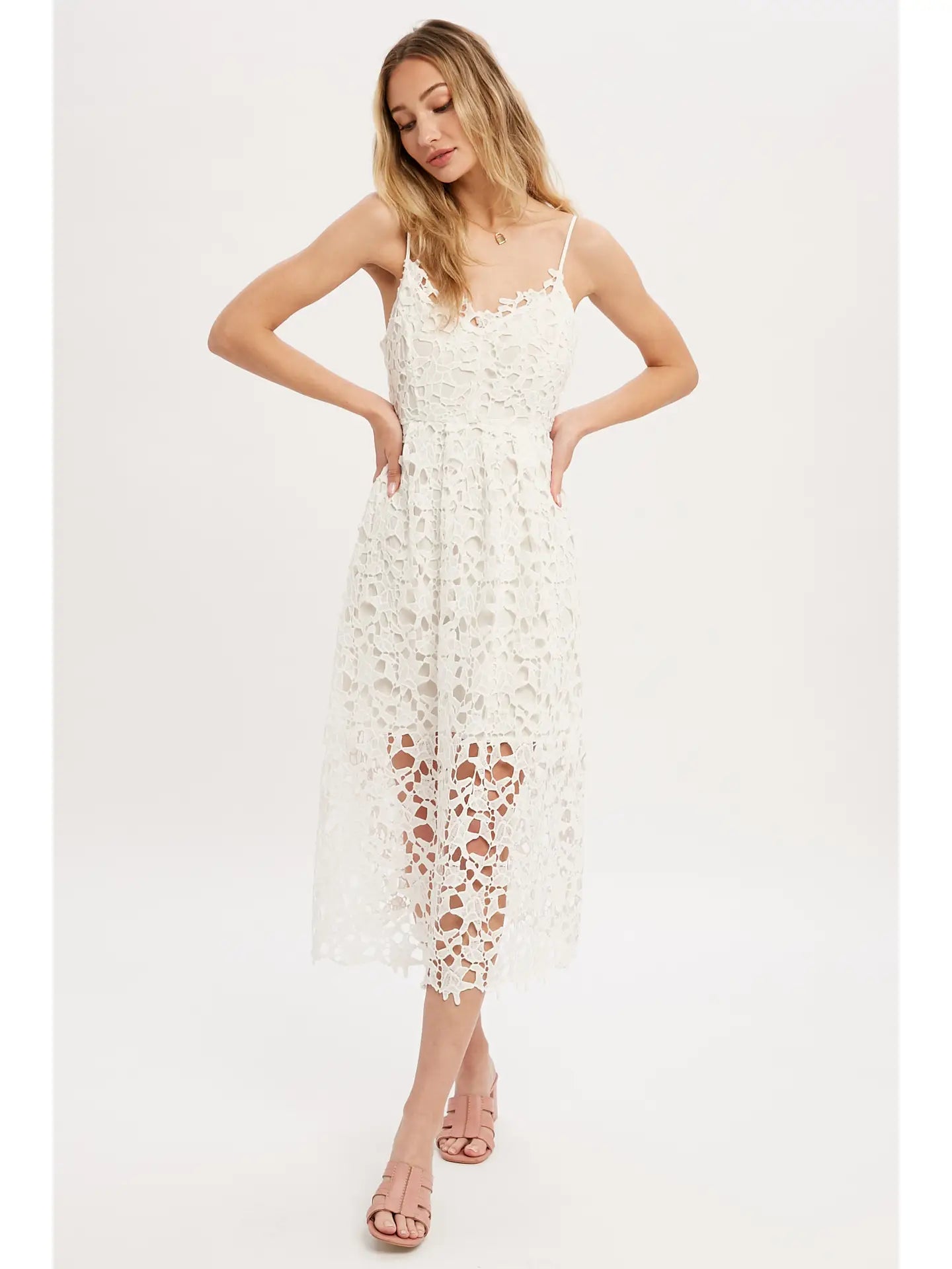 Crochet Lace Midi Dress