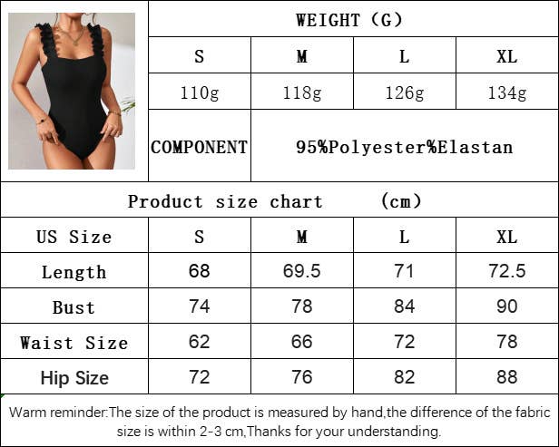 Black Ruffle Tank Bodysuit