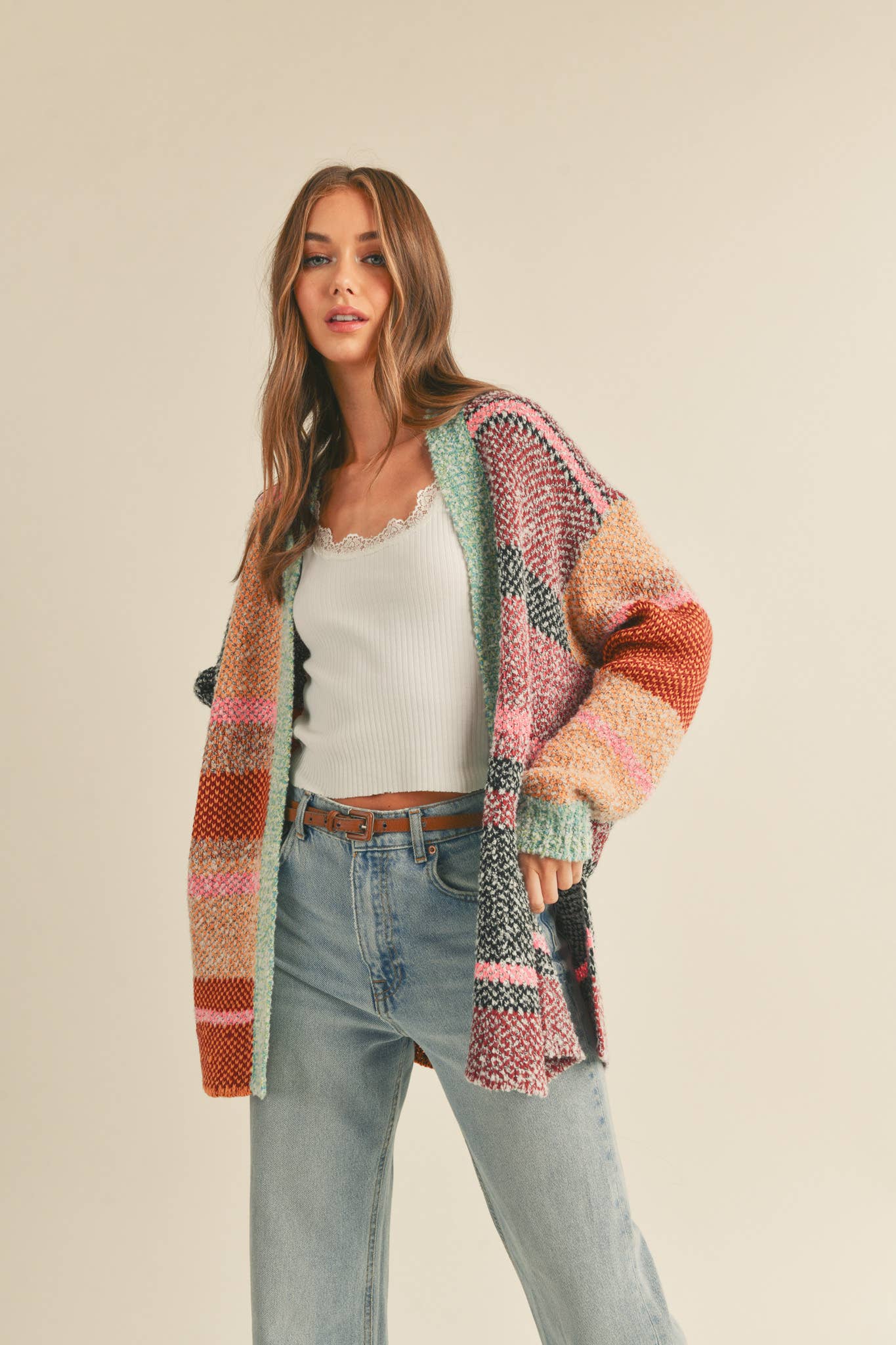 Conley Oversized Color Block Cardigan