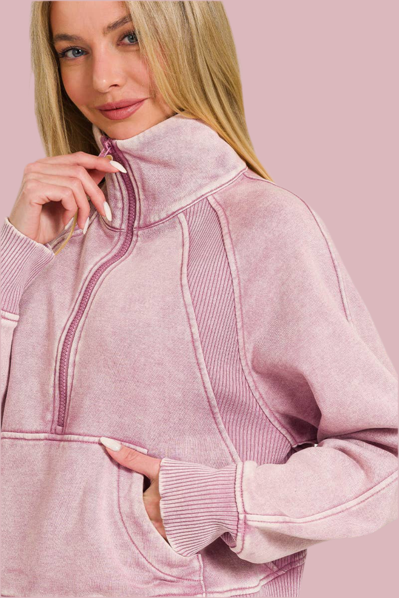 Half Zip Cropped Pullover