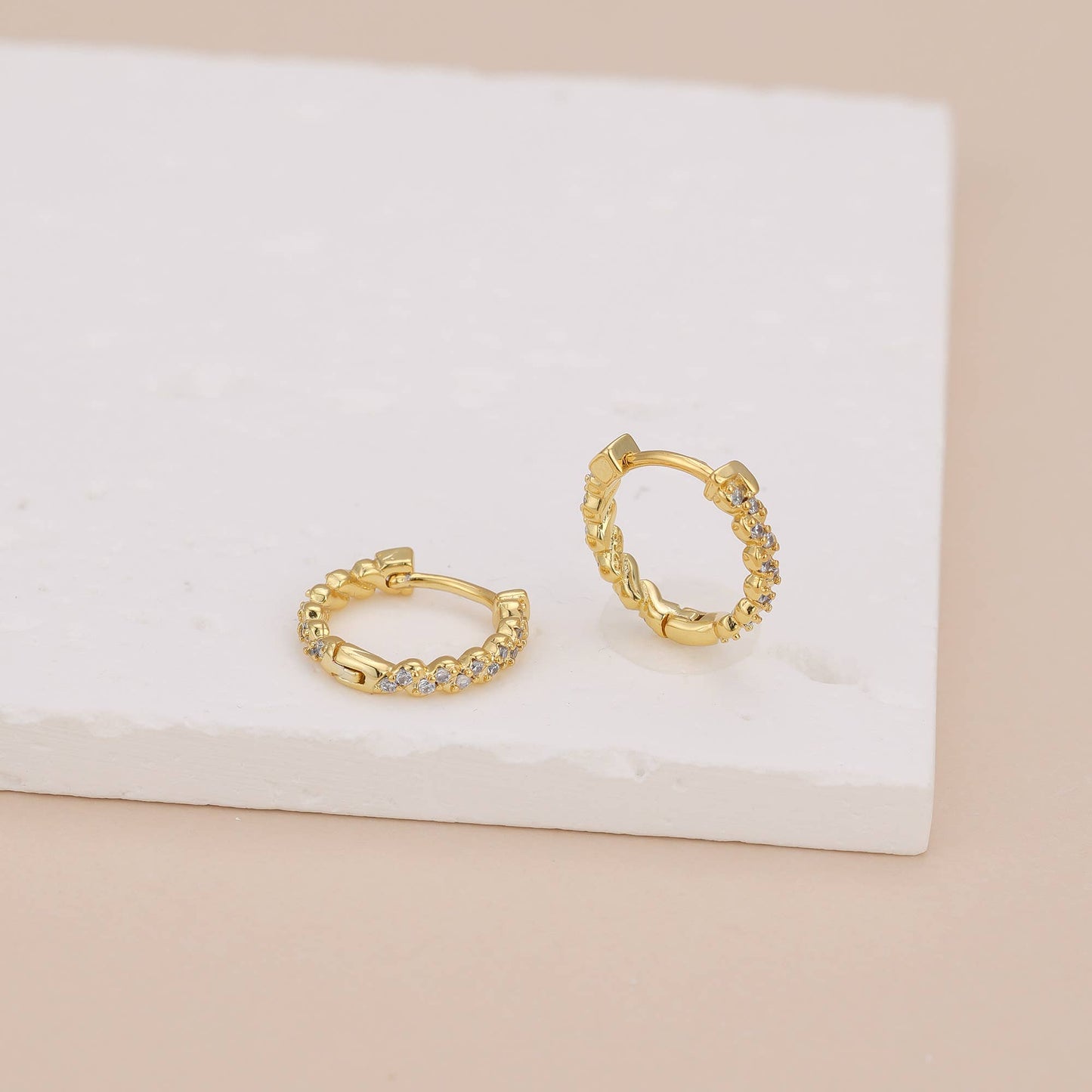 Pavé Hoop Earrings - Multiple Colors