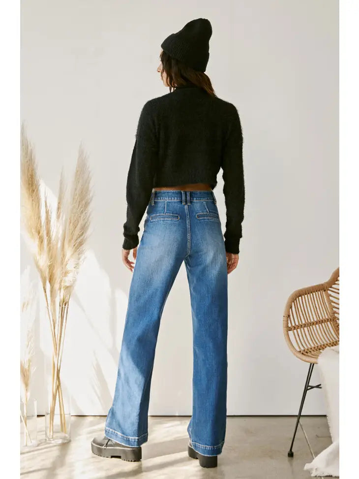 Anna High Rise Trouser Leg Jeans