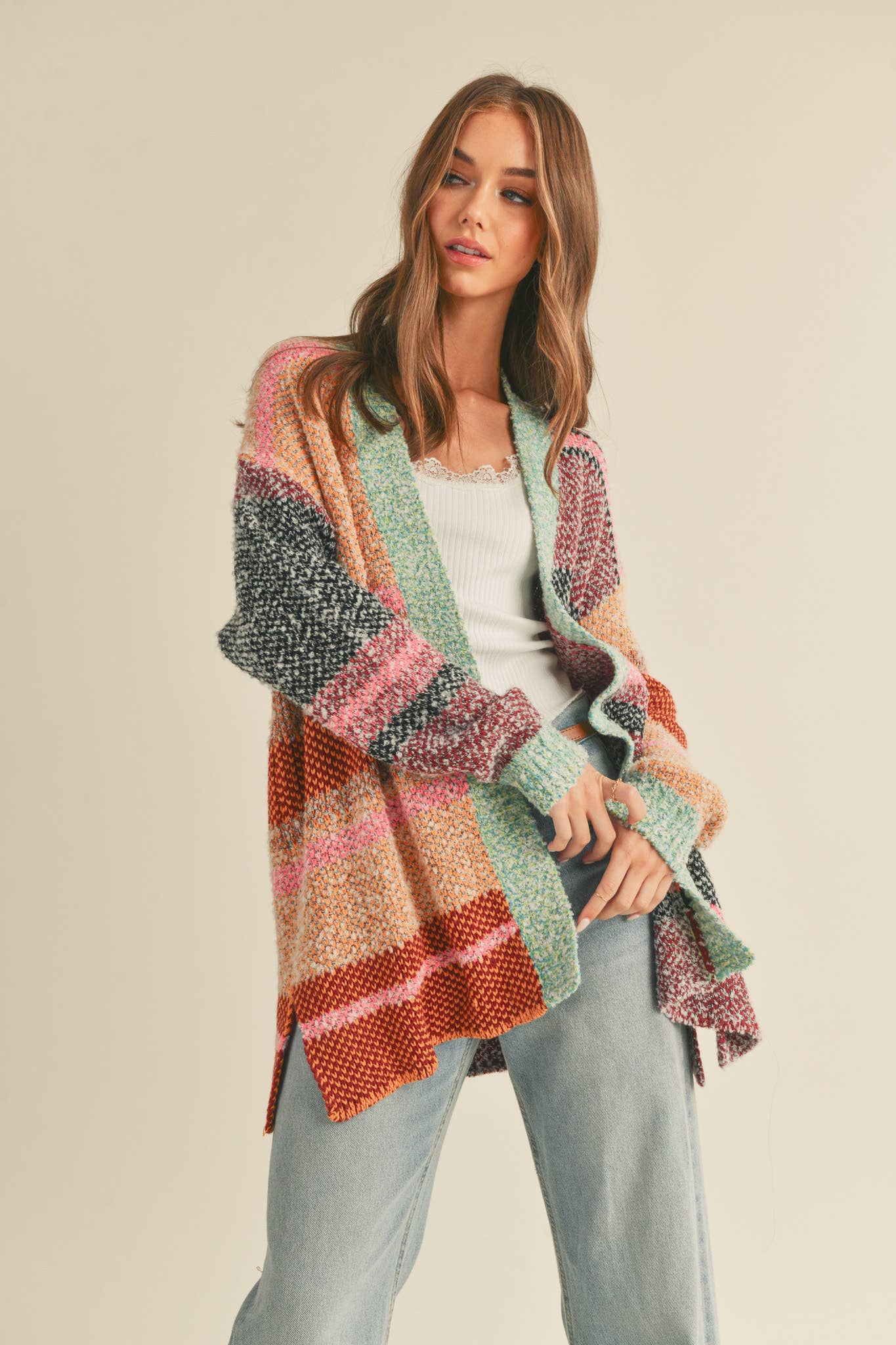 Conley Oversized Color Block Cardigan