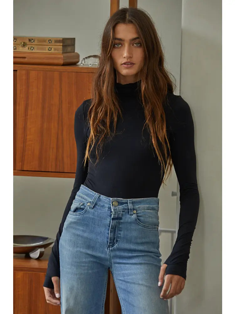Hope Black Thumbhole Bodysuit