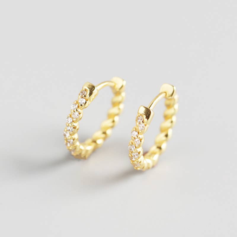 Pavé Hoop Earrings - Multiple Colors
