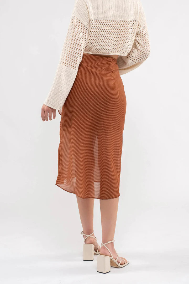 Chanel Striped Midi Skirt