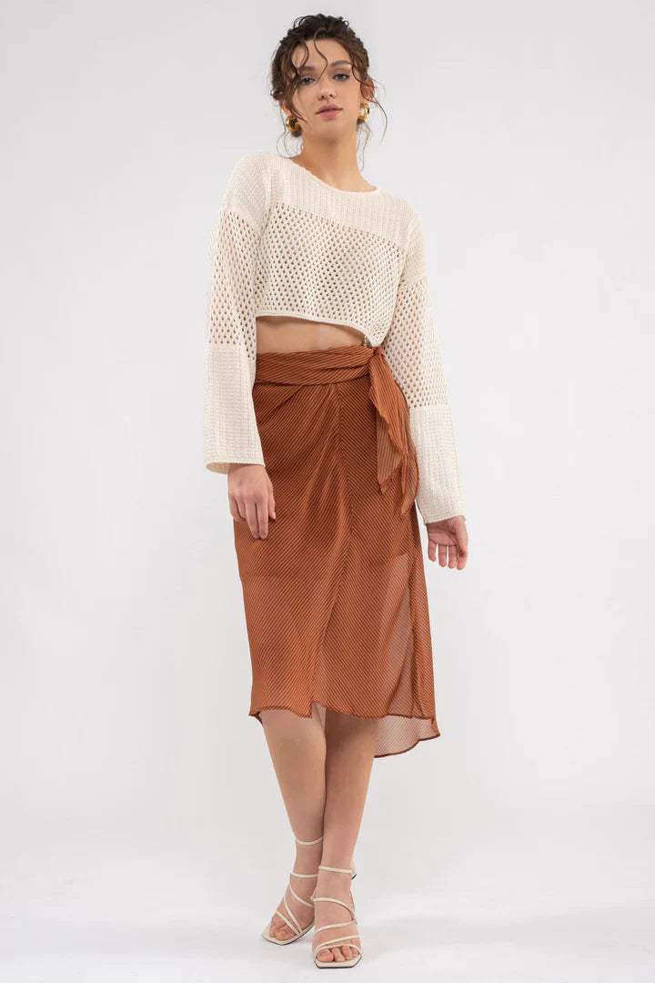 Chanel Striped Midi Skirt