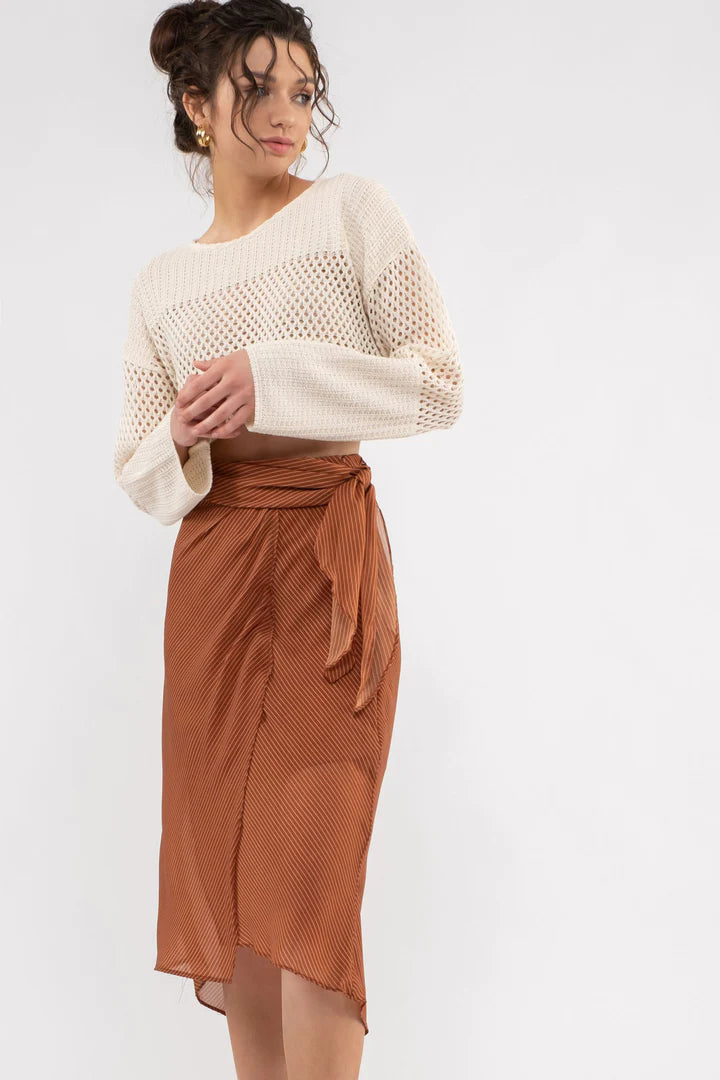 Chanel Striped Midi Skirt