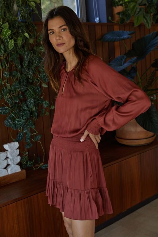 Smocked Burgundy Dress