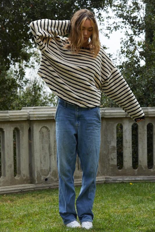 Fuzzy Striped Sweater