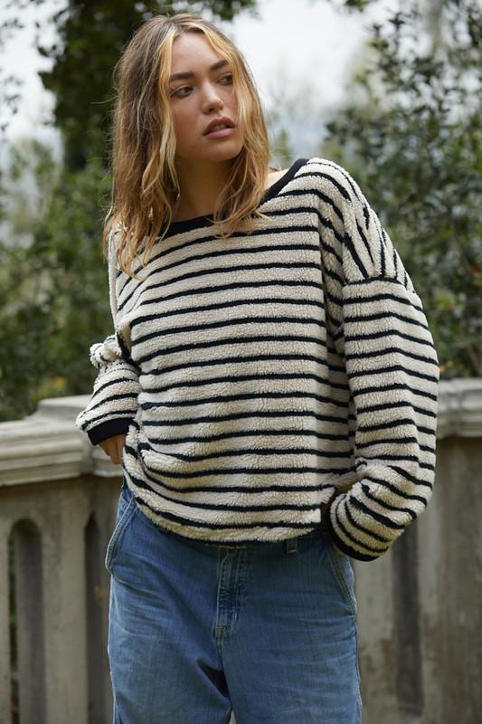 Fuzzy Striped Sweater