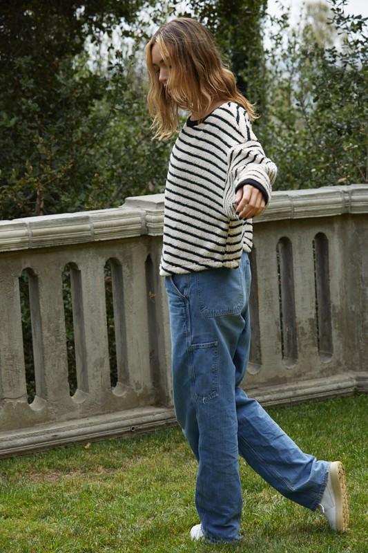 Fuzzy Striped Sweater